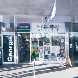 Information sign on glass in city