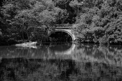 Arch bridge over river