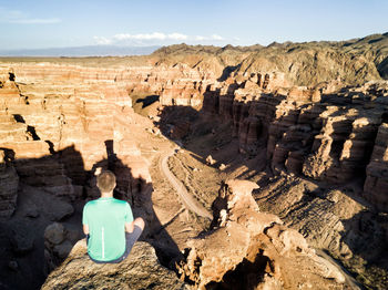 Aerial view of rock formations