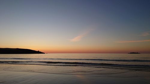 Cornish sunset over the sea