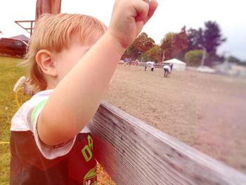 Cute girl playing outdoors