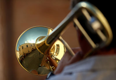 Close-up of playing piano