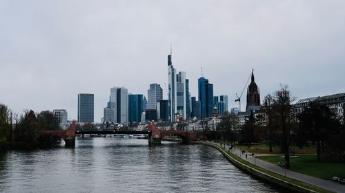 River passing through city buildings