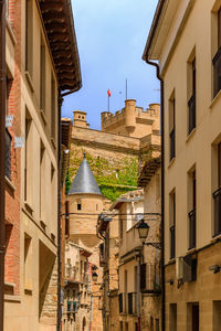 Low angle view of buildings in city