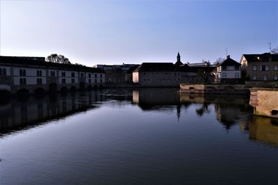 Reflection of buildings in river