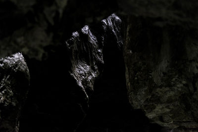 Close-up of rock formation in cave