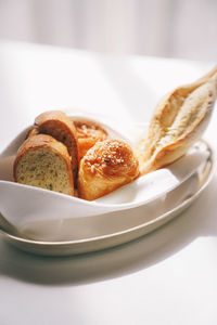 Close-up of food in plate on table