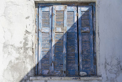 Closed door of old building