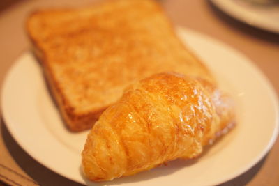 Close-up of food in plate on table