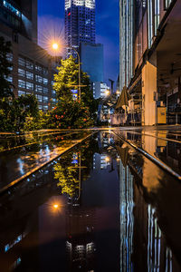 Illuminated city at night