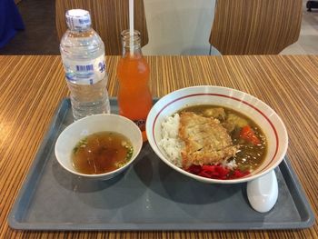 Close-up of food on table