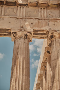 Low angle view of old ruins