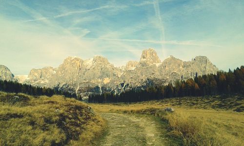 Scenic view of mountains against sky