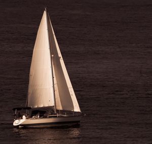 Close-up of boats in water