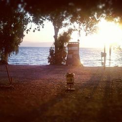 Scenic view of sea at sunset