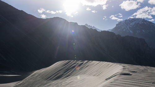 Scenic view of mountains against sky