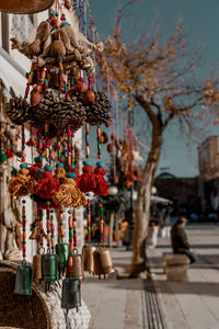 Close-up of decorations hanging on tree
shiraz city in iran grand bazzar