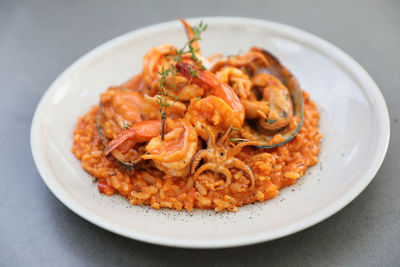 Close-up of food served in plate