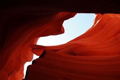 Low angle view of rock formation
