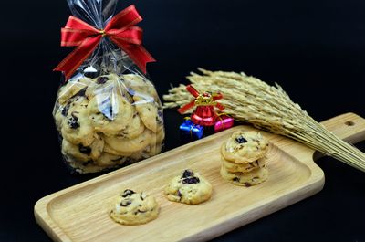 Close-up of cookies on table