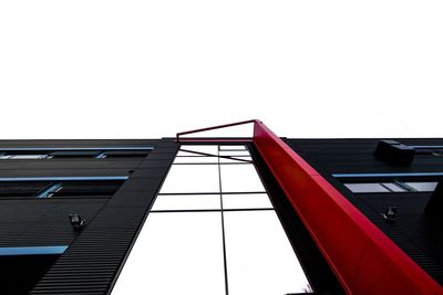 Low angle view of flag against clear sky