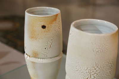 Close-up of coffee cup on table