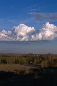 Scenic view of land against sky