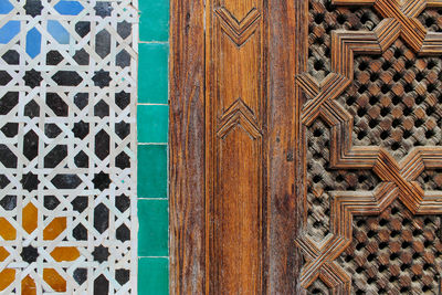 Full frame shot of patterned wall in building