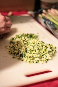 Close-up of salad in plate on table