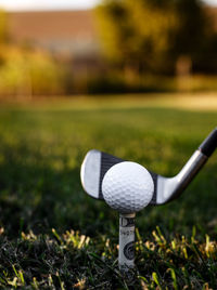 Golf ball on grass