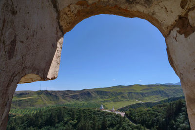 Scenic view of mountains against clear sky