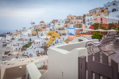 High angle view of townscape against sky