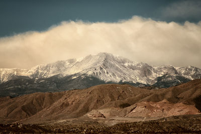 Scenic view of mountains against sky