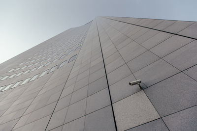 Low angle view of modern building against clear sky