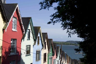 Low angle view of buildings against sky