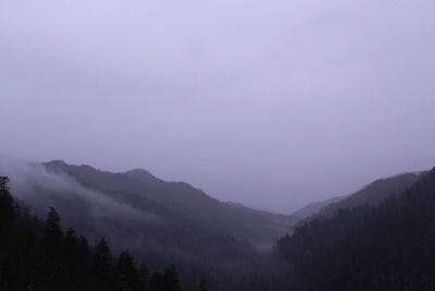 Scenic view of mountains against clear sky