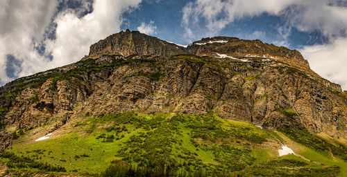 Low angle view of mountain against sky