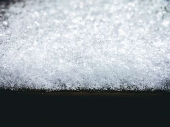 Close-up of snowflakes on ice