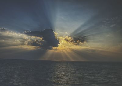 Scenic view of sea at sunset