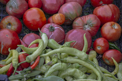 Full frame shot of fruits for sale in market