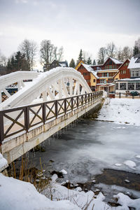 Bridge over river against sky