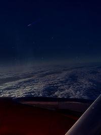 Aerial view of sea at night