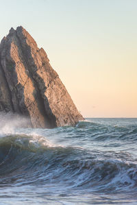 Scenic view of sea and clear sky