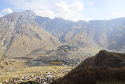 Scenic view of mountains against sky