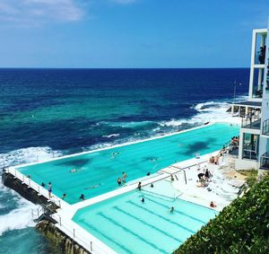 High angle view of beach