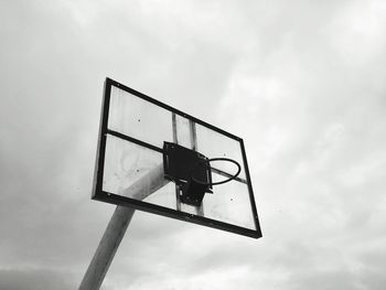 Low angle view of basketball hoop against sky