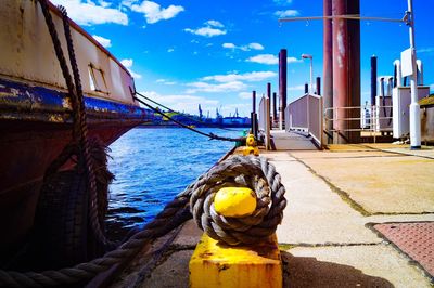 Panoramic view of sea against sky in city