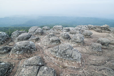 Scenic view of rock formation against sky