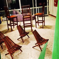 Empty chairs and tables