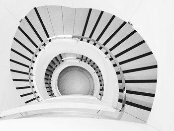 High angle view of spiral stairs